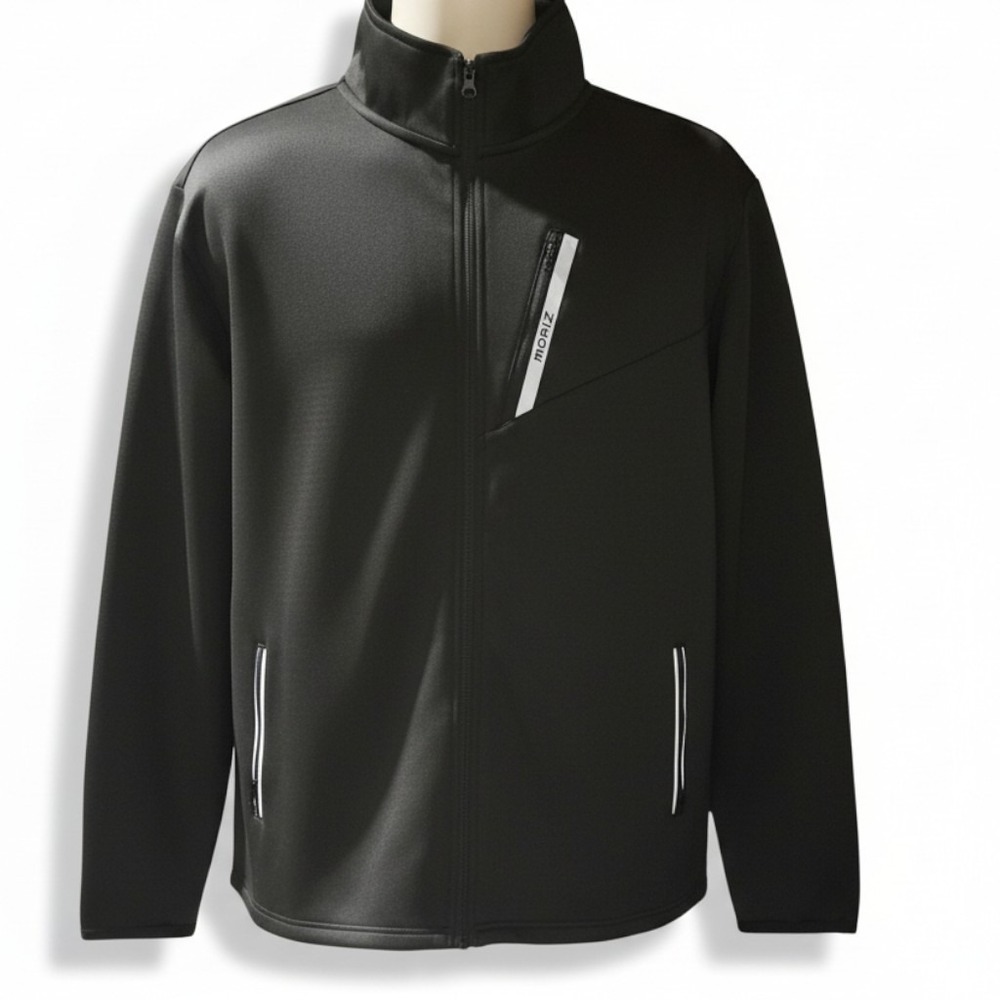 Mofiz Men's XL Black Track Jacket Full Zip Running Athletic Reflective